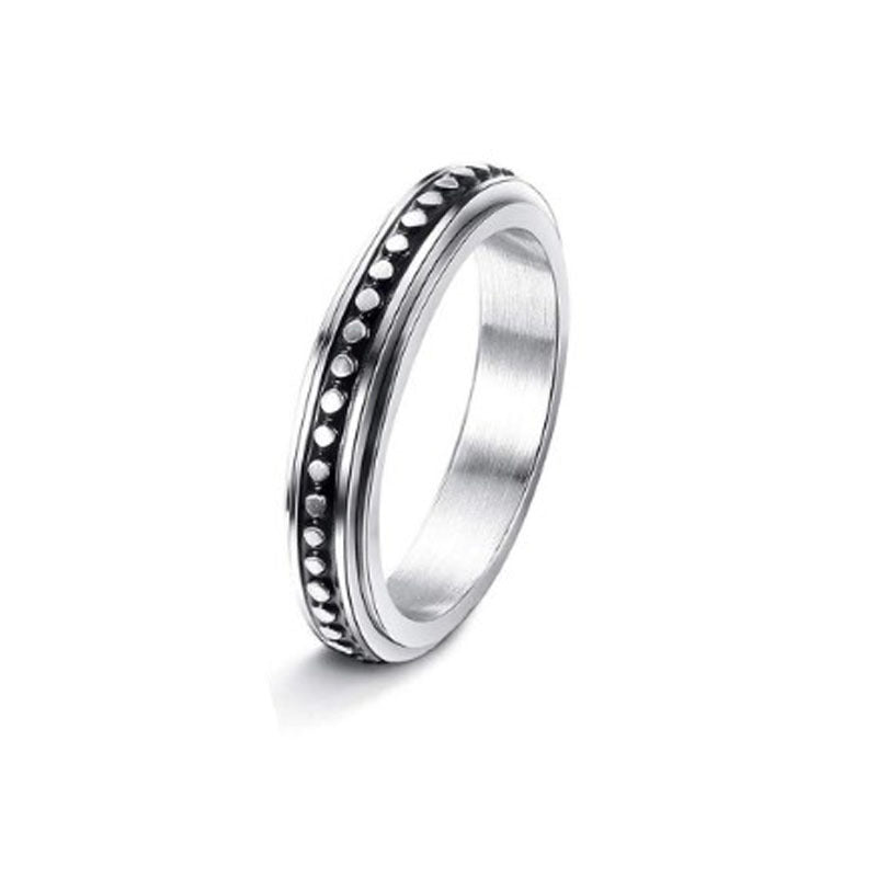 Stainless Steel Rotatable Spinner Ring for Anxiety Relief