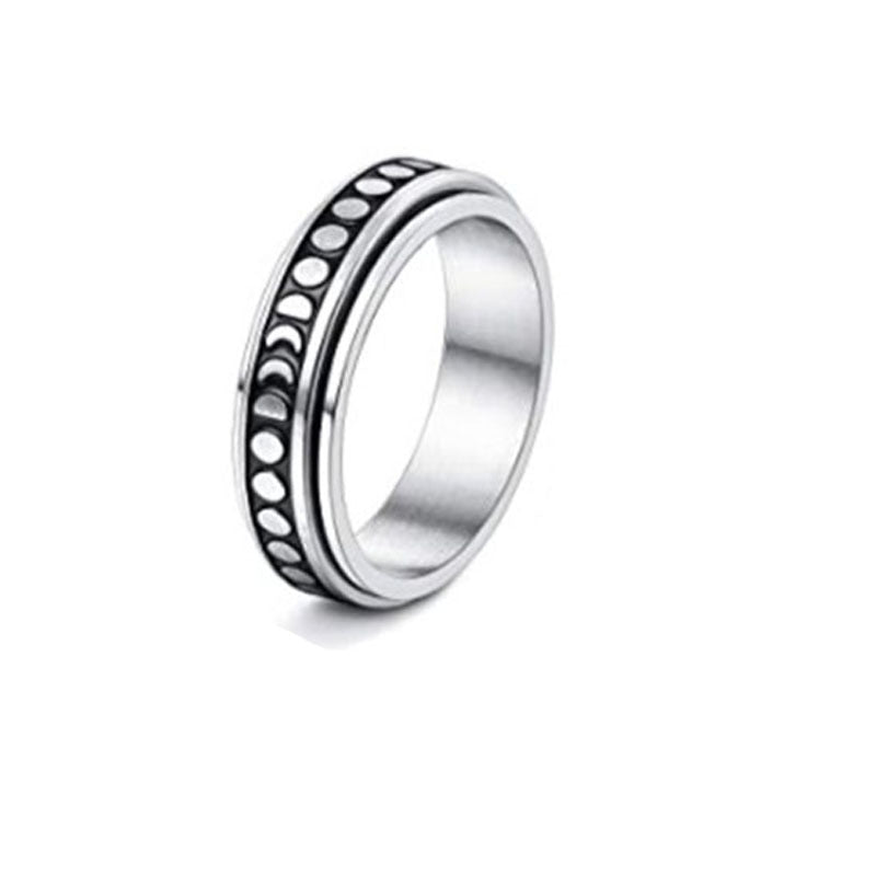 Stainless Steel Rotatable Spinner Ring for Anxiety Relief