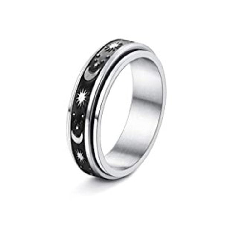 Stainless Steel Rotatable Spinner Ring for Anxiety Relief