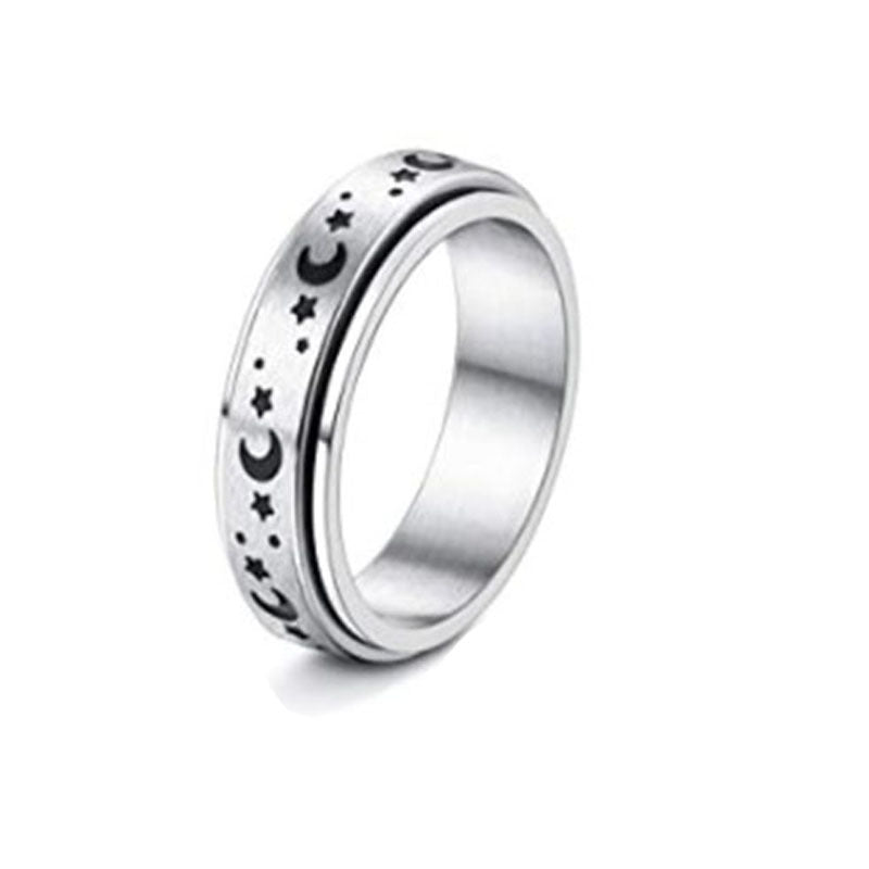 Stainless Steel Rotatable Spinner Ring for Anxiety Relief