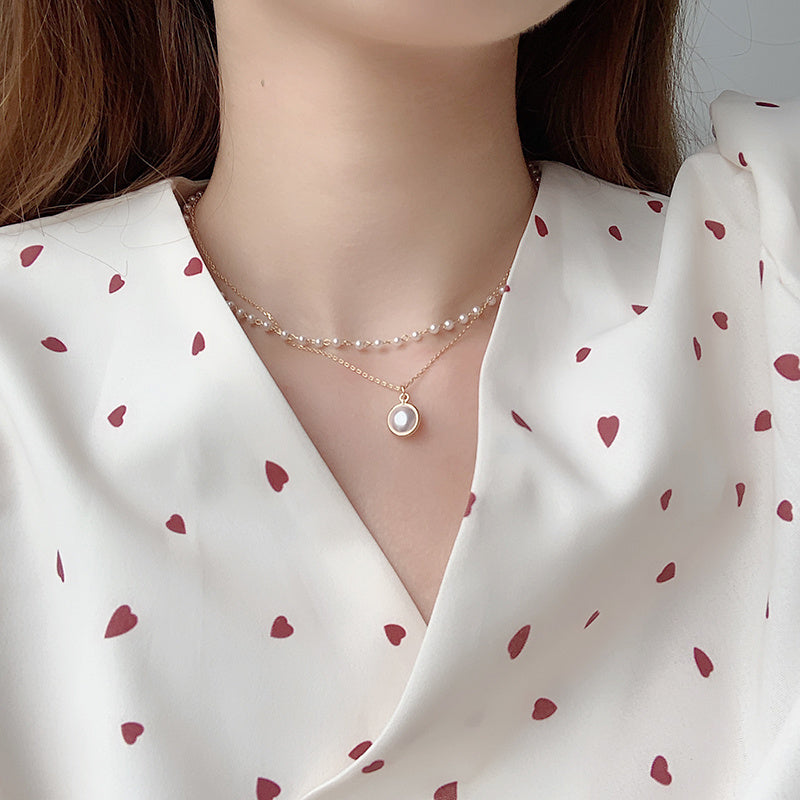 Elegant Pearl Bowknot Clavicle Chain Necklace