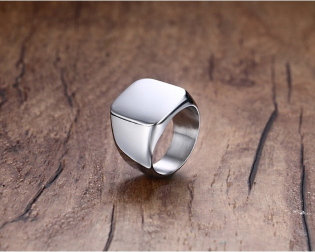 Men's Simple Square Signet Ring