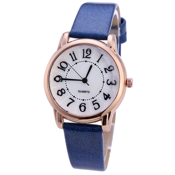Elegant Casual Leather Strap Quartz Watch