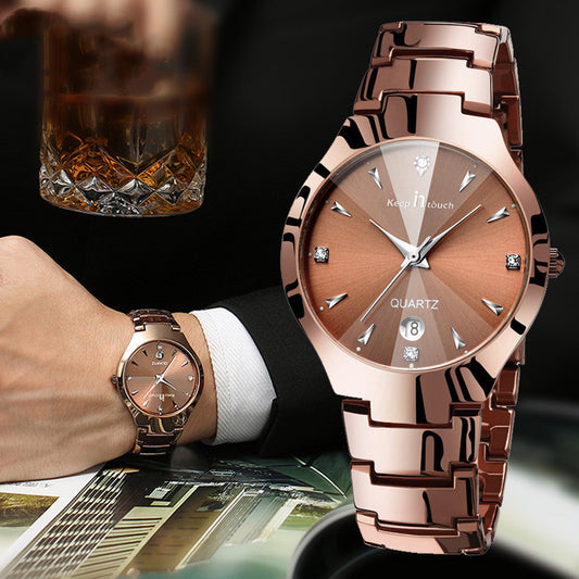 Eternal Radiance: Luminous Couple Watch with Calendar