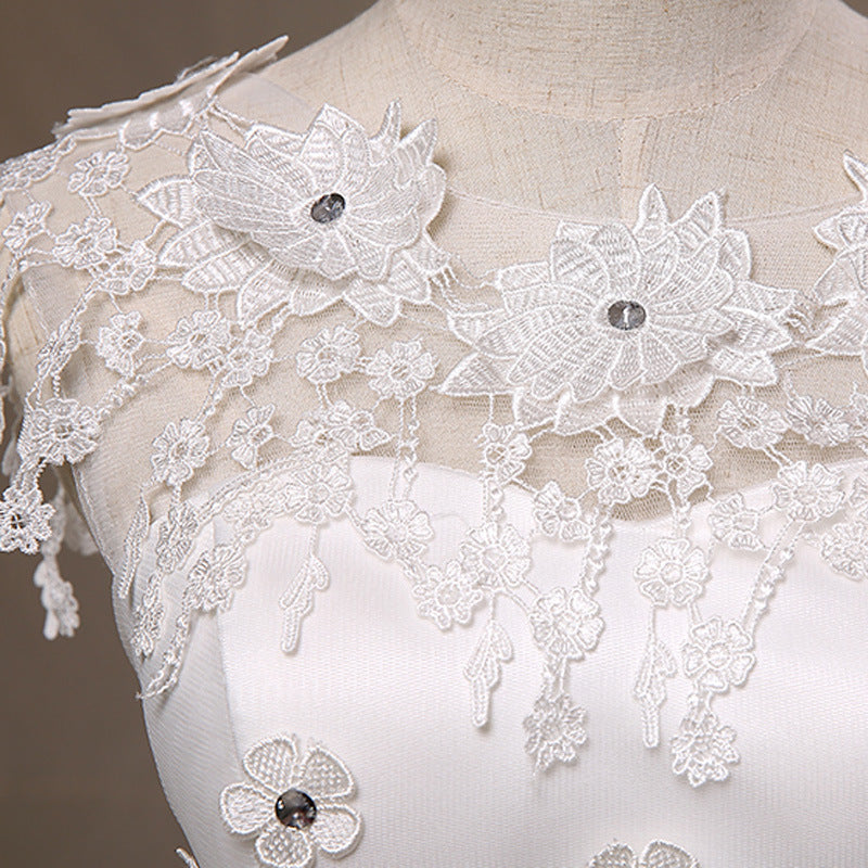 Lace and Flower Short Party Dress