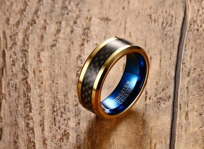 Sleek Tungsten Steel Carbon Fiber Ring