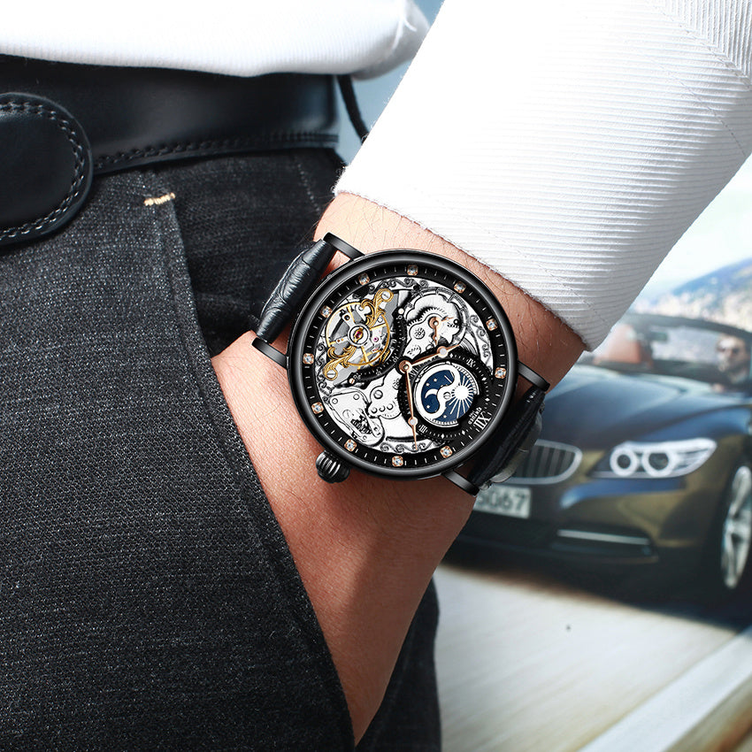KINYUED Skeleton Automatic Mechanical Watch