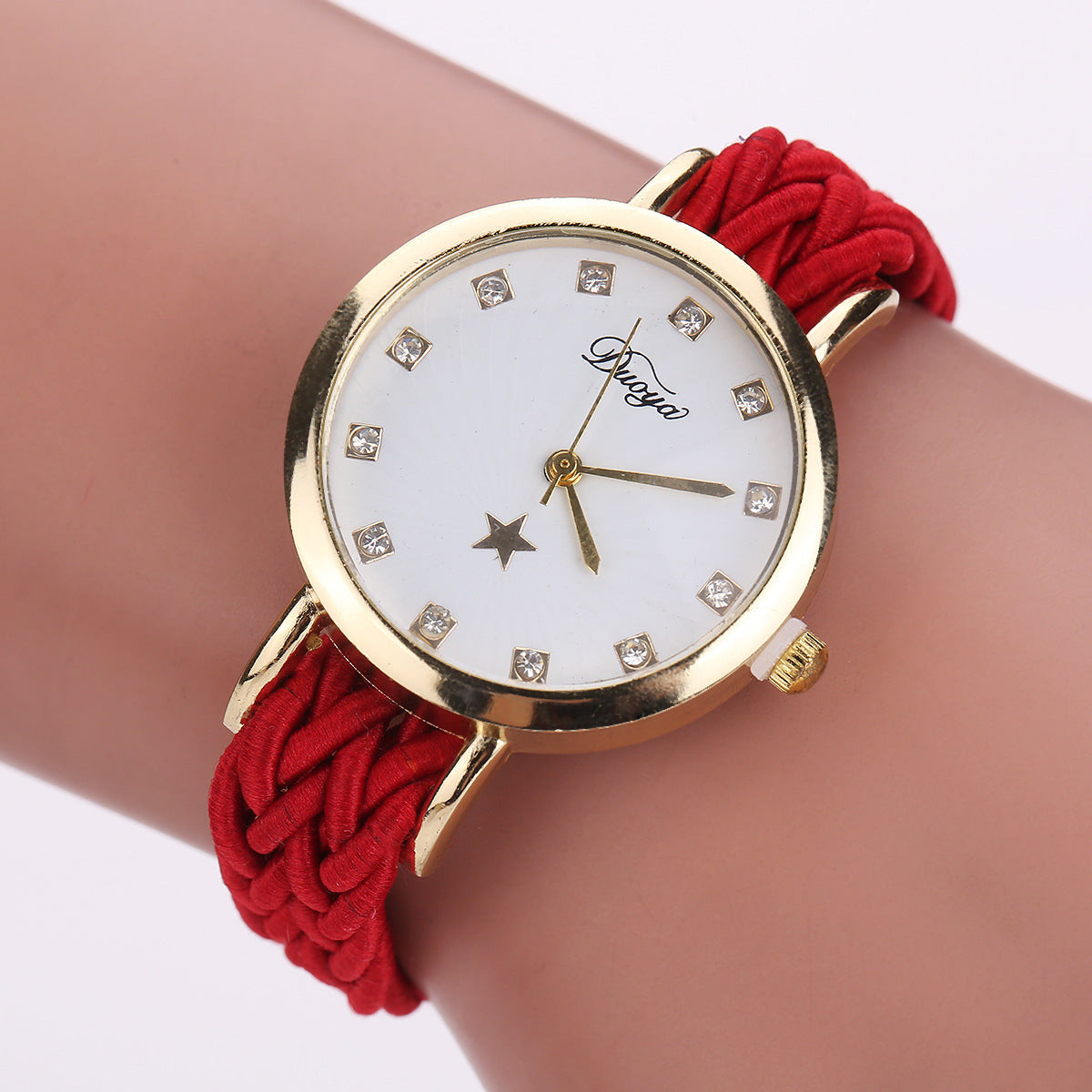 Elegant Multicolor Woven Ladies Watch