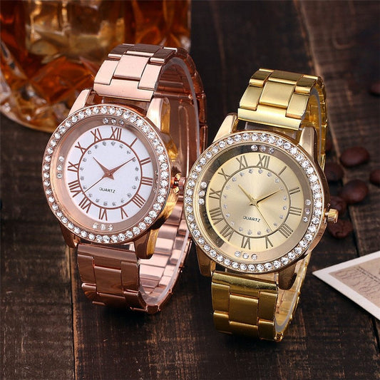 Vansvar Rose Gold Stainless Steel Women's Watch