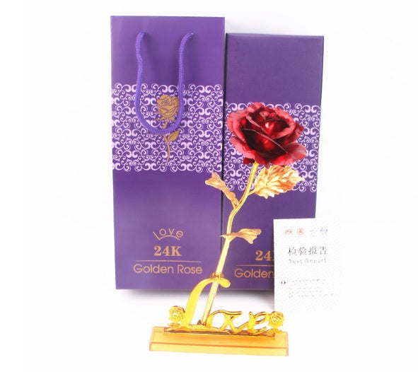 Exquisite 24K Gold Foil Plated Rose with Gift Box