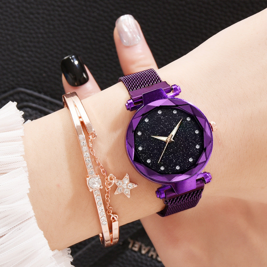 Celestial Charm Magnetic Bracelet Watch Set