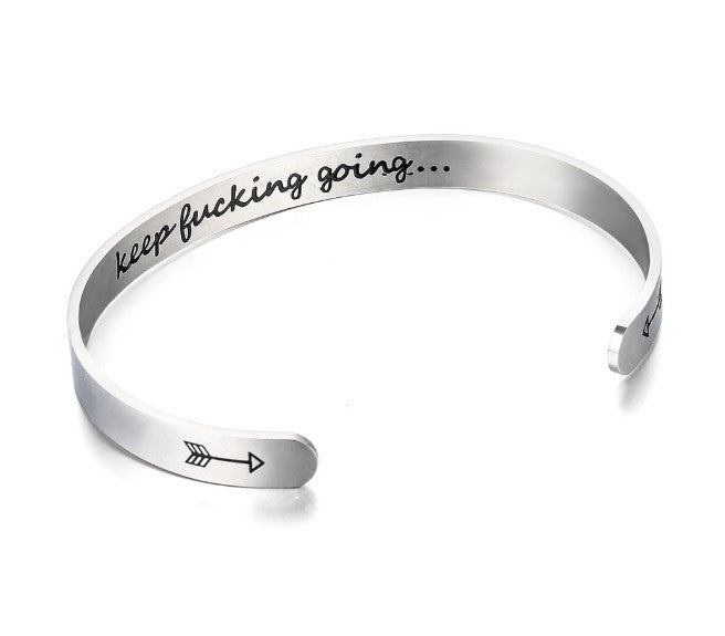 Inspirational Stainless Steel Cuff Bracelet