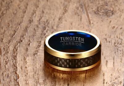 Sleek Tungsten Steel Carbon Fiber Ring