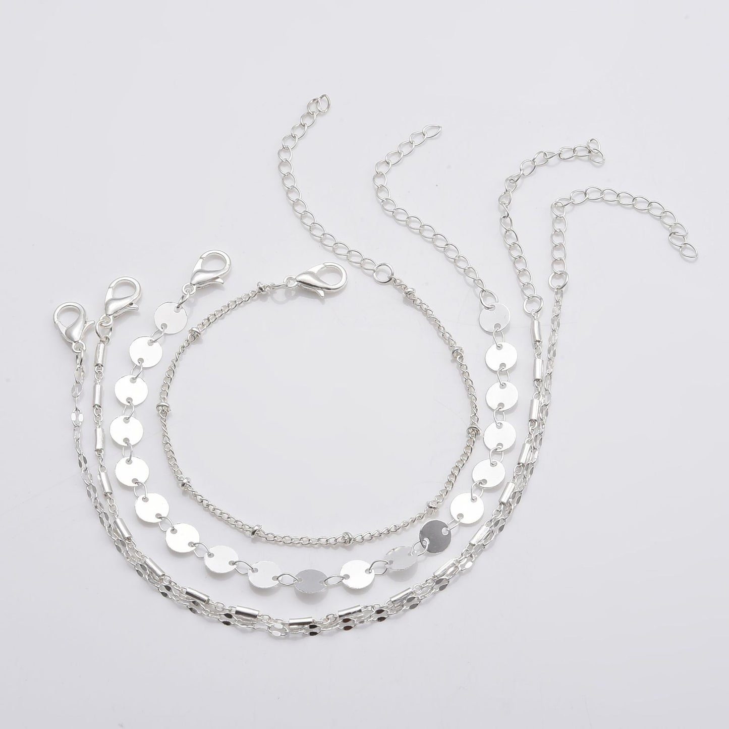 Elegant Layered Tube Chain Bracelet Set