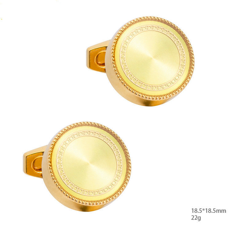 Men's Round Enamel Cufflinks