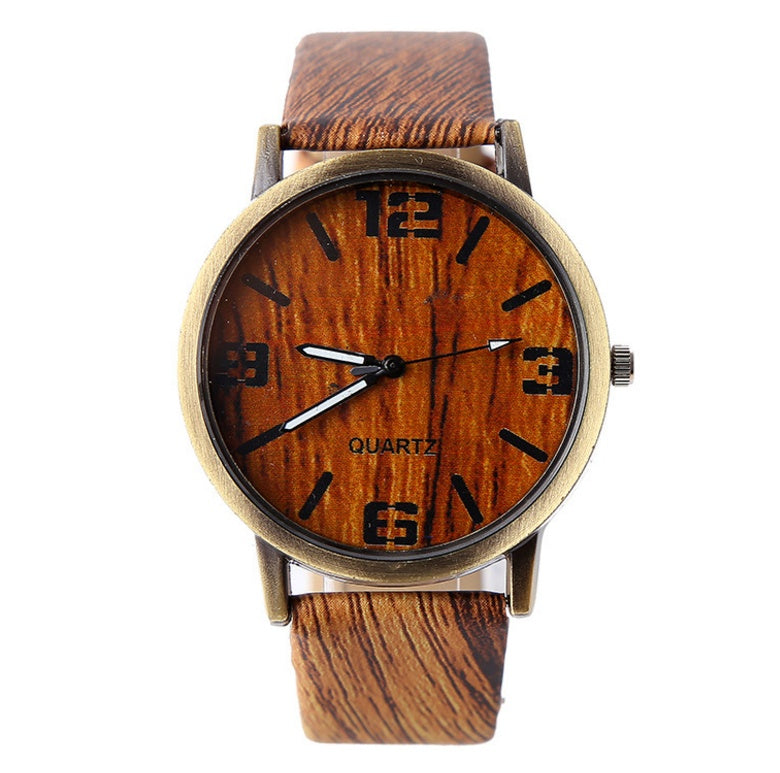 Wood Grain Style Quartz Wrist Watch