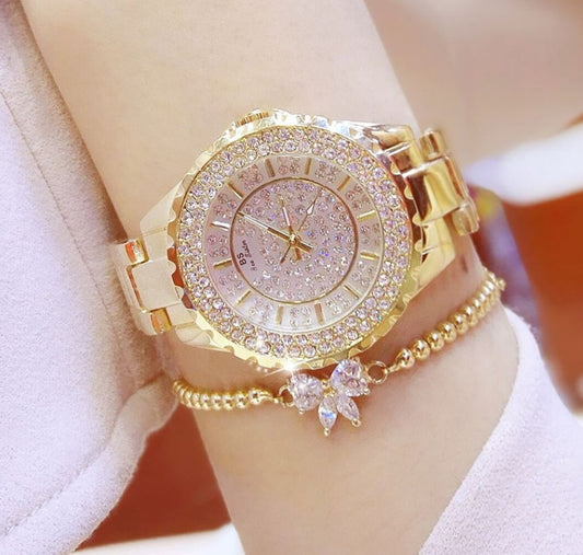 Diamond Quartz Ladies Gold Watch