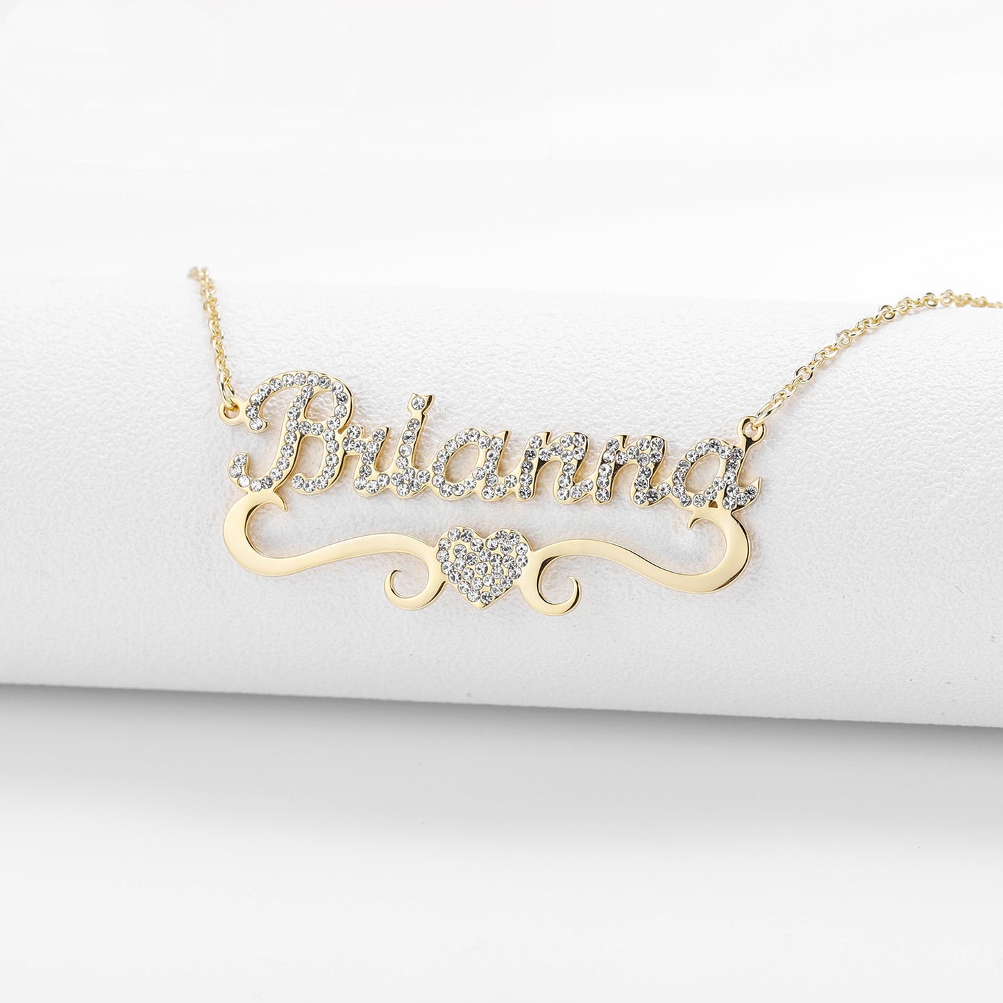 Personalized Iced Out Heart Name Necklace