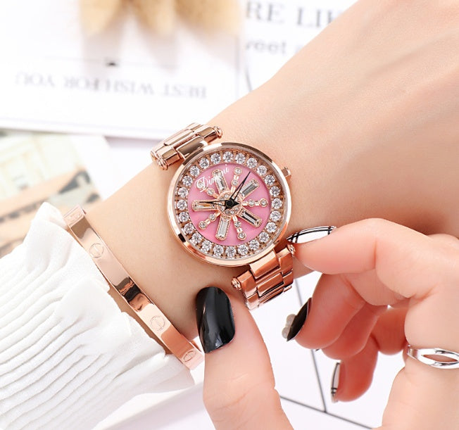 Women's Elegant Quartz Watch with Fine Steel Band