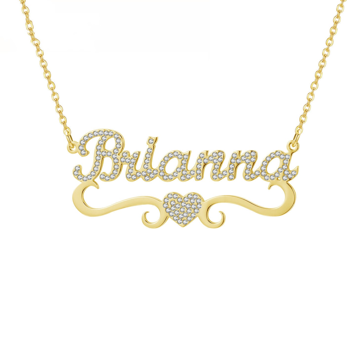 Personalized Iced Out Heart Name Necklace