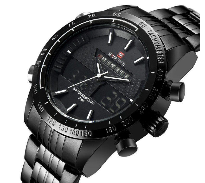 Steel Band Waterproof Electronic Sports Watch