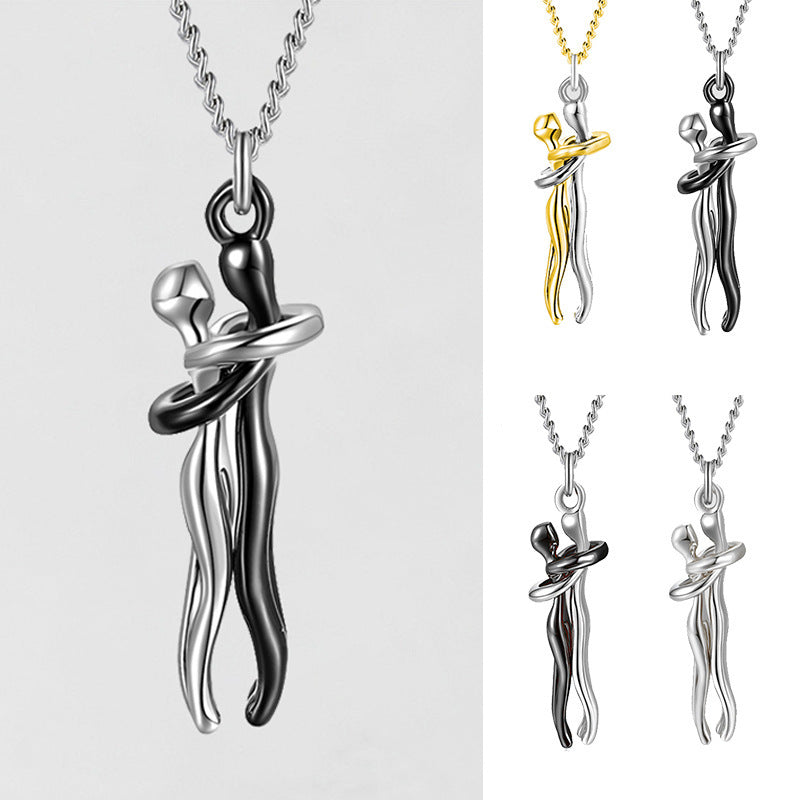 Love Hug Necklace - Unisex Couple Jewelry Simple Clavicle Chain