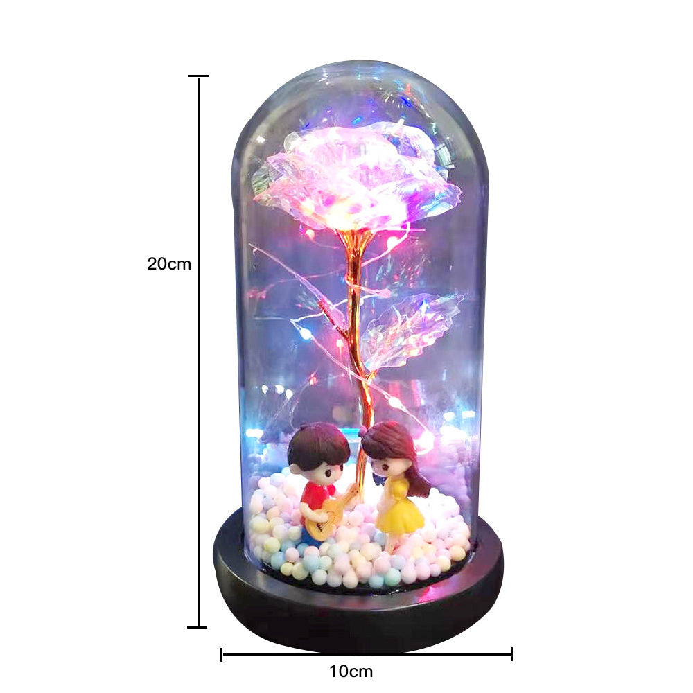 Eternal Rose in Glass Flask