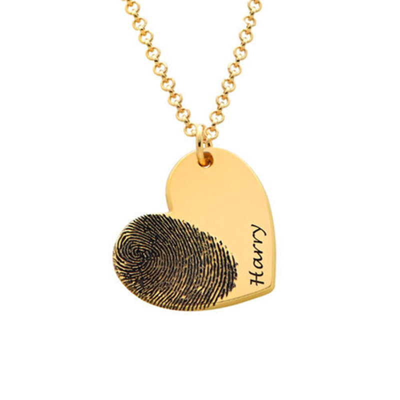 Personalized Fingerprint and Name Necklace