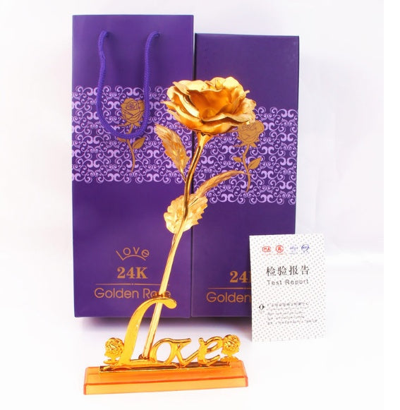 Exquisite 24K Gold Foil Plated Rose with Gift Box