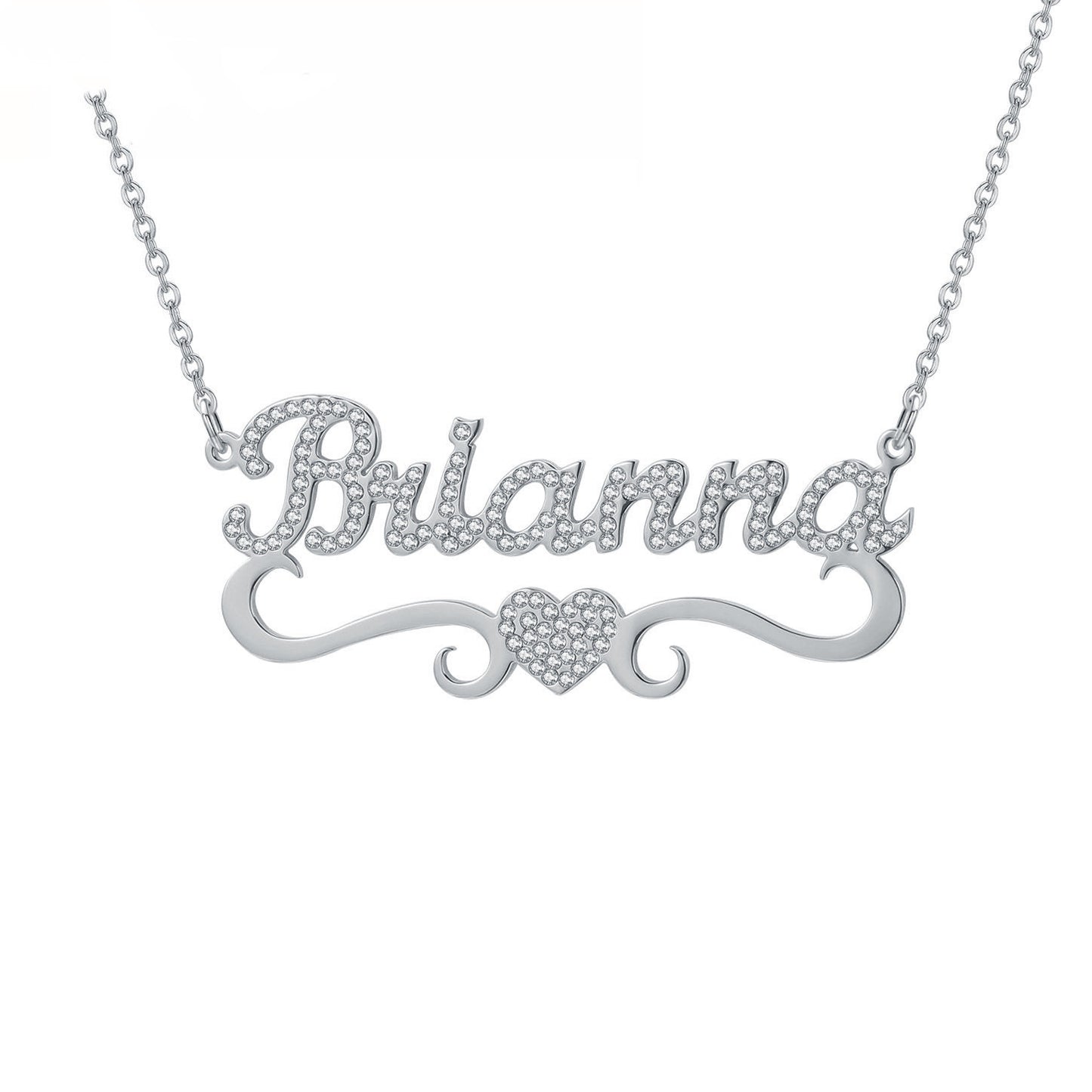 Personalized Iced Out Heart Name Necklace