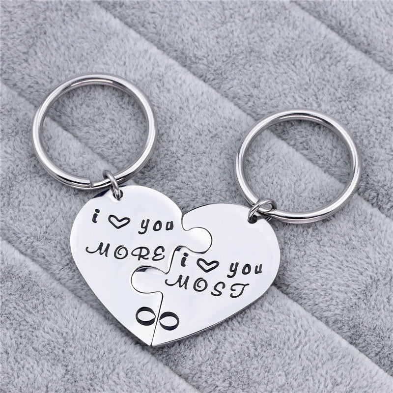 Titanium Steel Peach Heart Keychain
