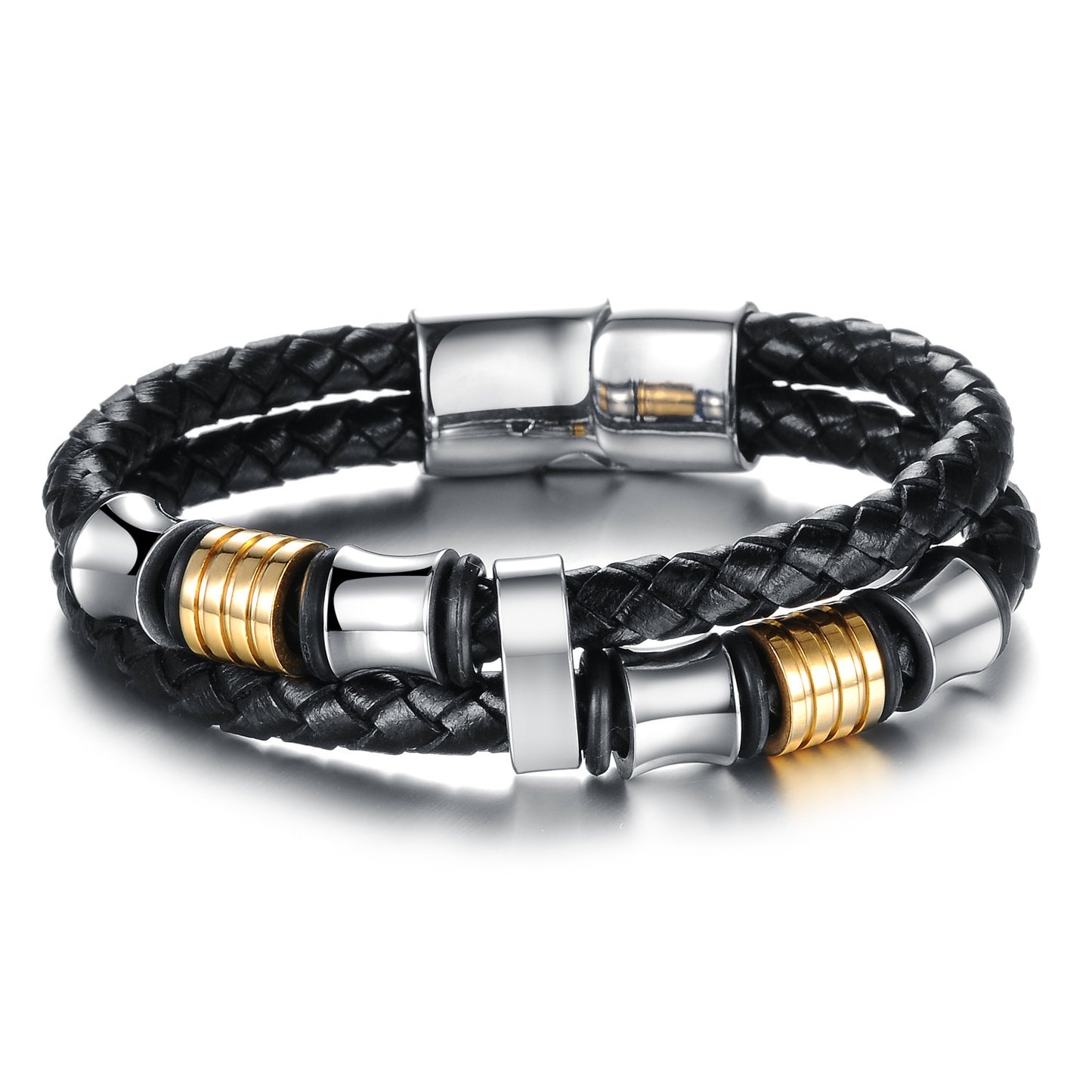 Men's Magnetic Braided Leather Bracelet