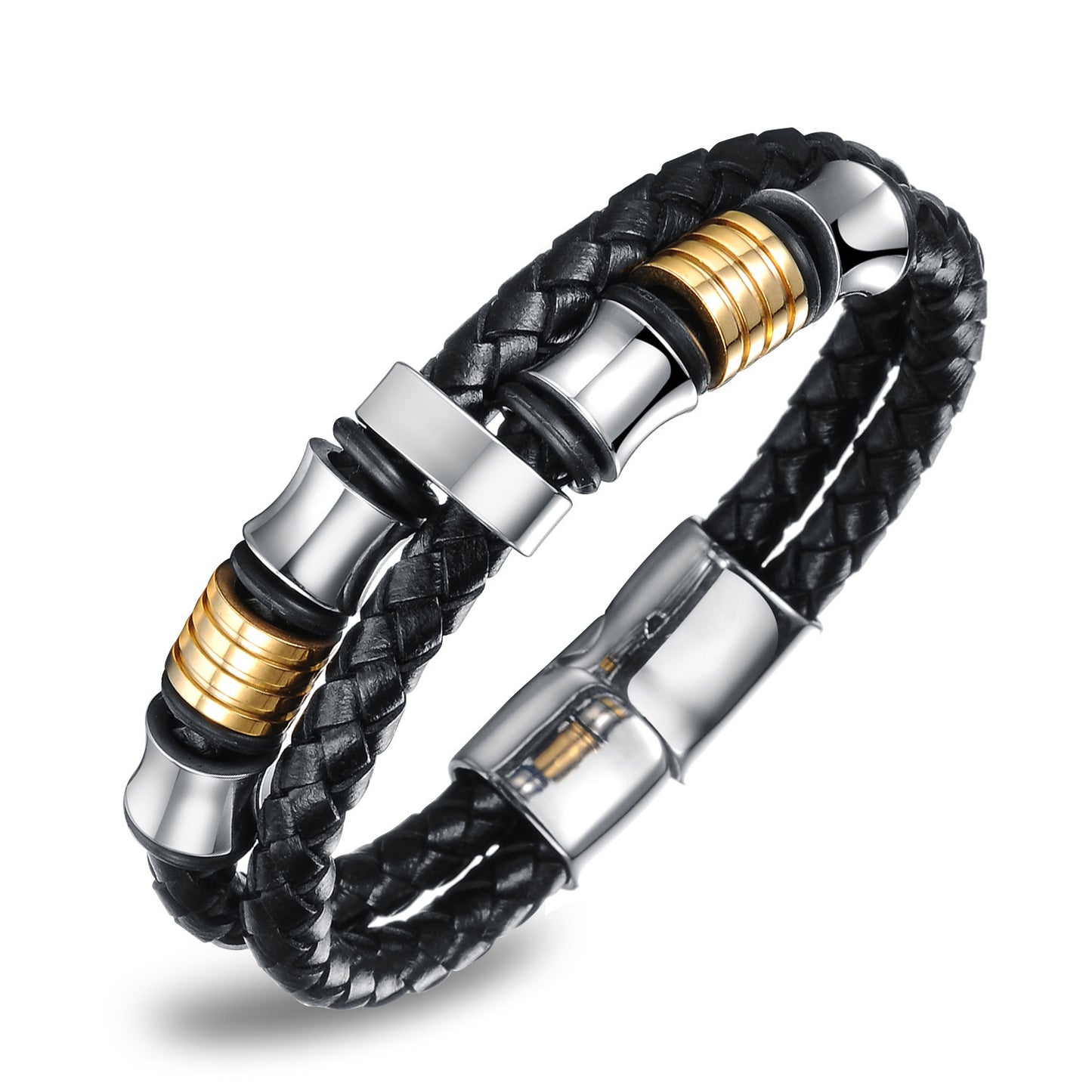 Men's Magnetic Braided Leather Bracelet