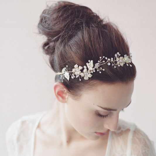 Luxurious Pearl and Crystal Bridal Crown