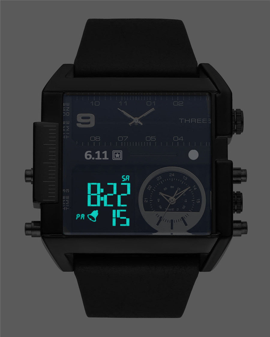 Waterproof Luminous Double Display Electronic Watch