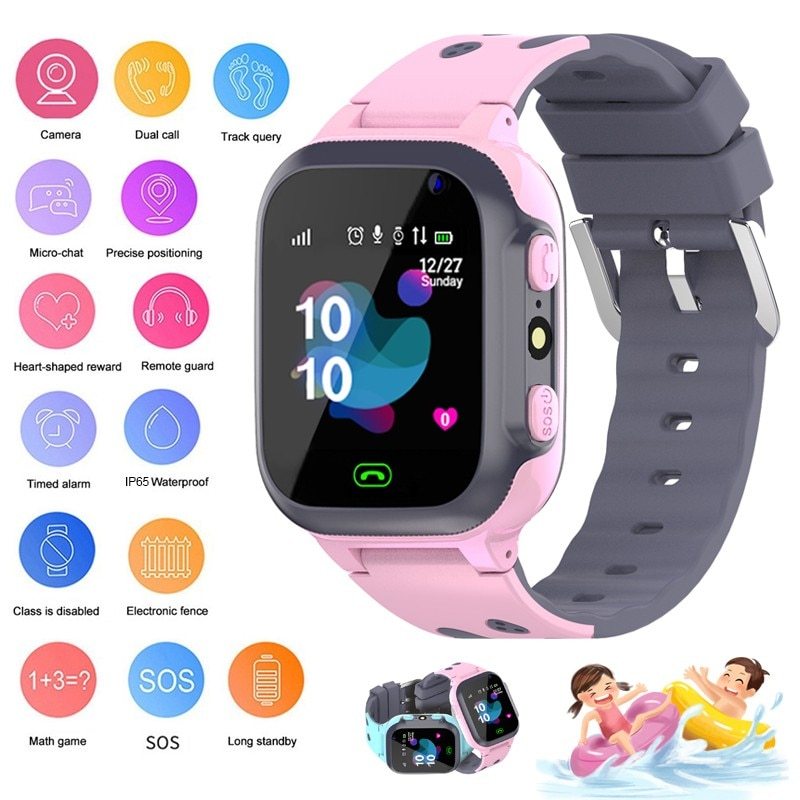 Kids' Waterproof Smartwatch with Safety Features