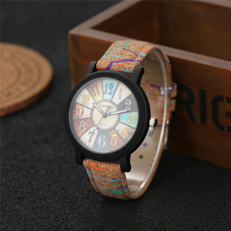 Vintage-Inspired Leather Quartz Watch for Women