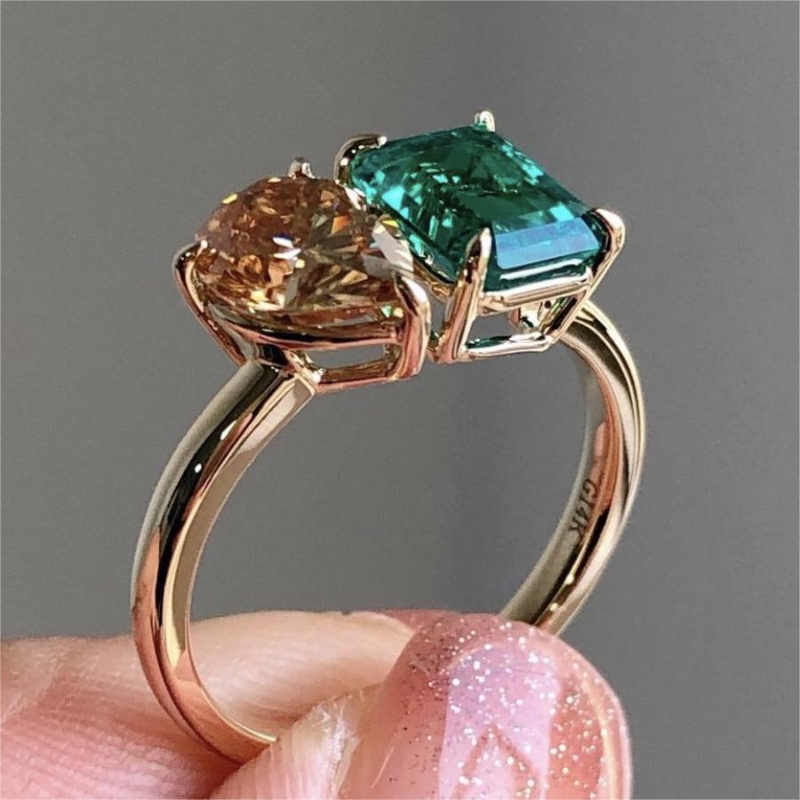 Elegant Double Main Stone Ring