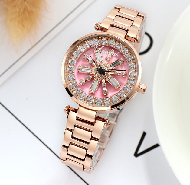 Women's Elegant Quartz Watch with Fine Steel Band