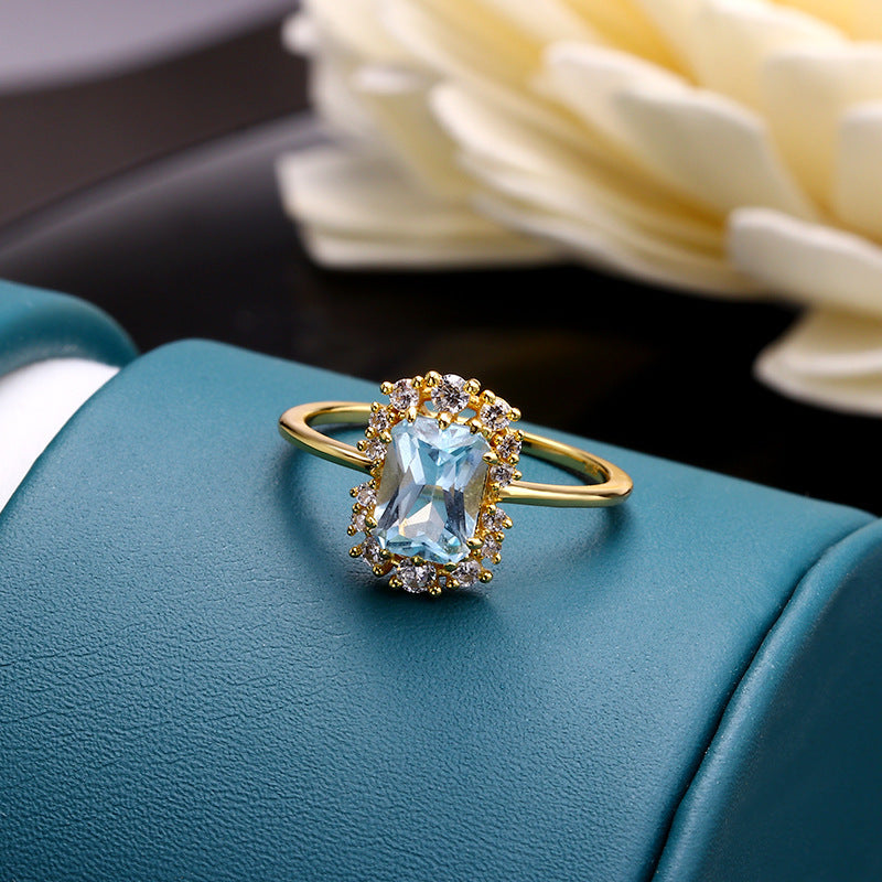 Vintage Blue Topaz Sterling Silver Ring