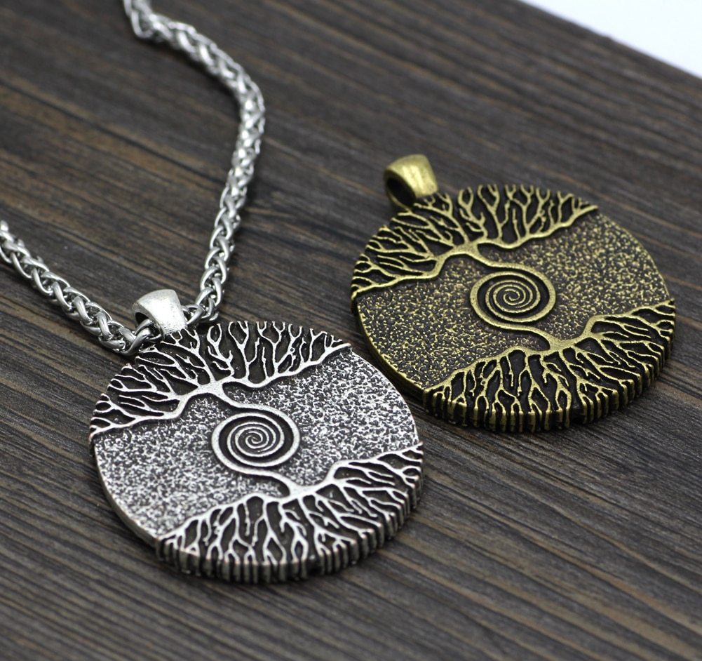 Nordic Mythology Tree of Life Double-Sided Pendant Necklace