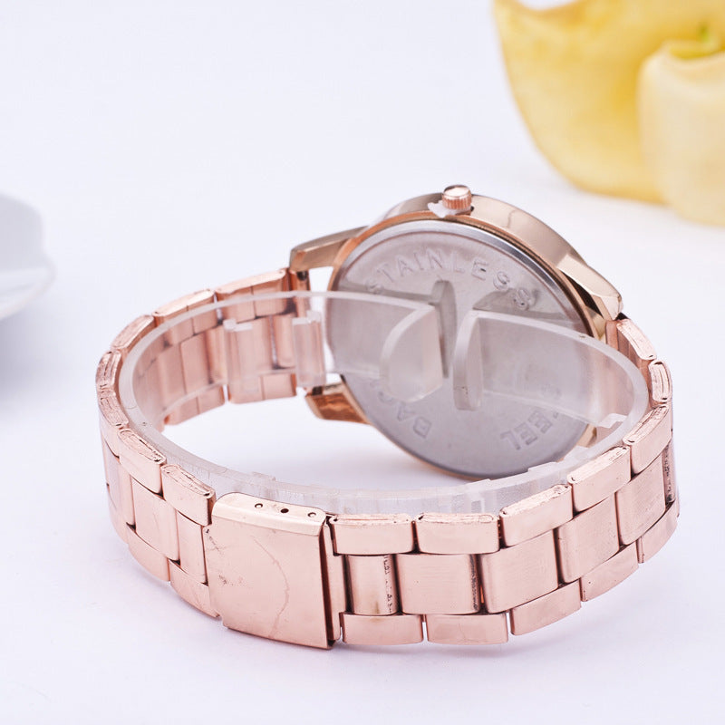 Diamond-Studded Mesh Plate Steel Belt Watch
