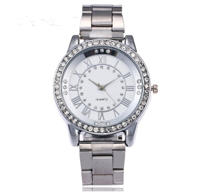 Vansvar Rose Gold Rhinestone Quartz Watch