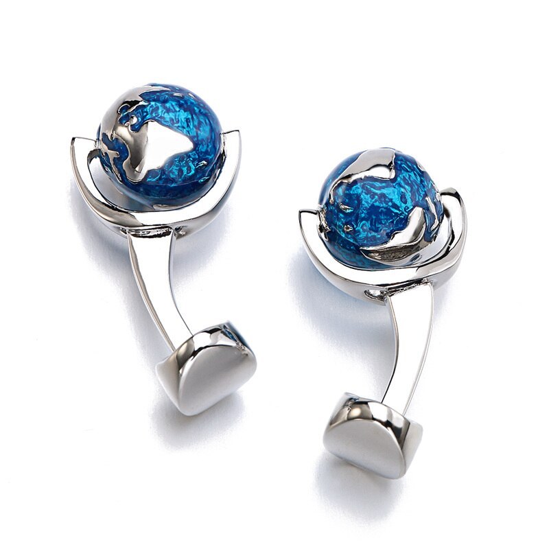 Rotatable Globe French Cufflinks