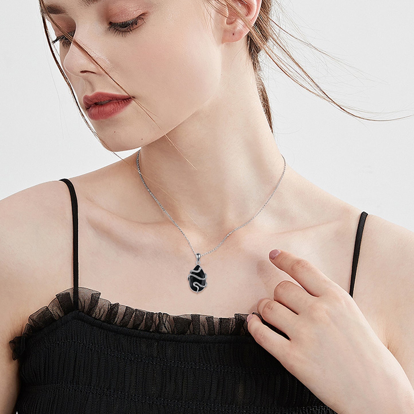 Protective Serpent Crystal Pendant Necklace