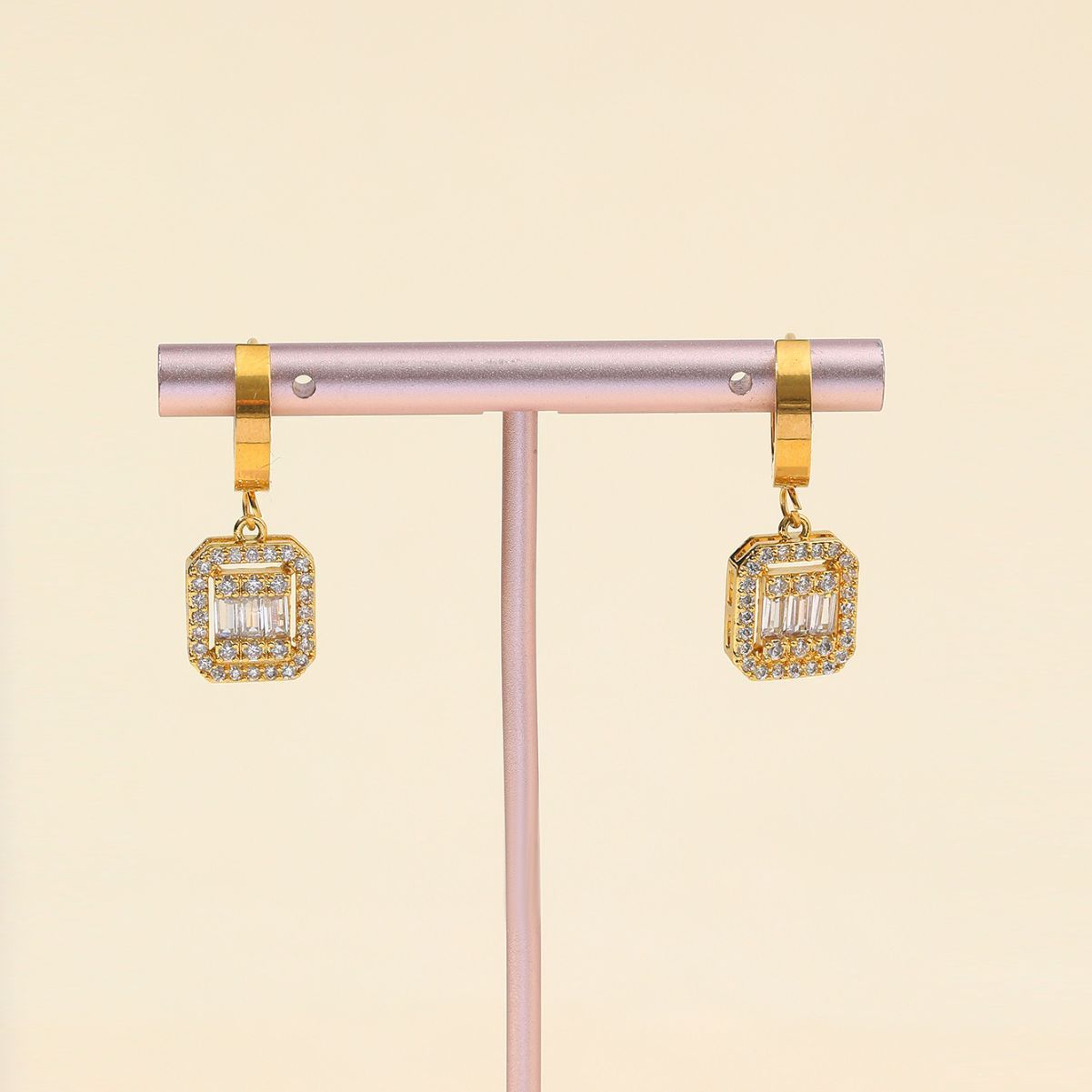 Sugar Cube Titanium Steel Retro Earrings