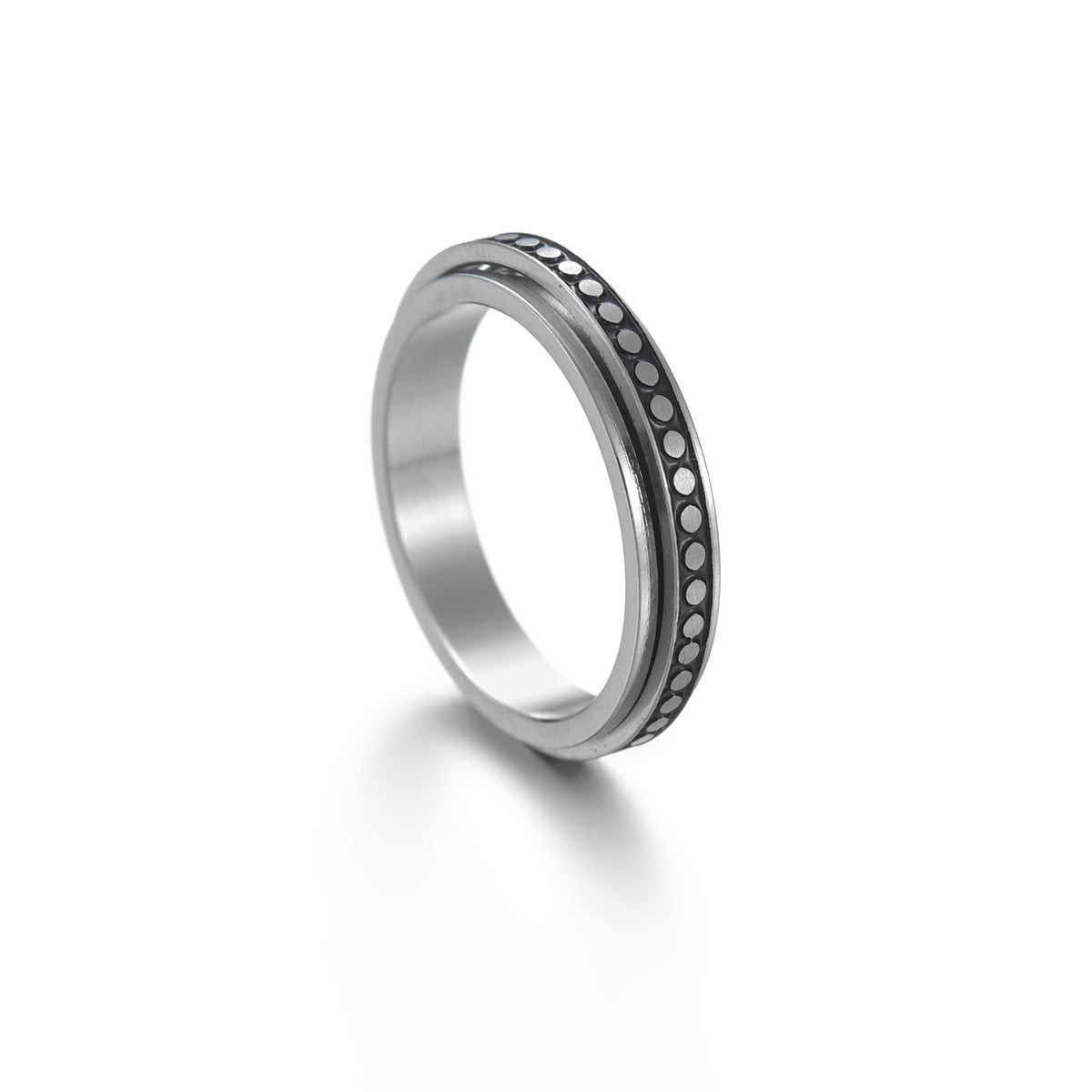 Rotatable Titanium Steel Star and Moon Ring