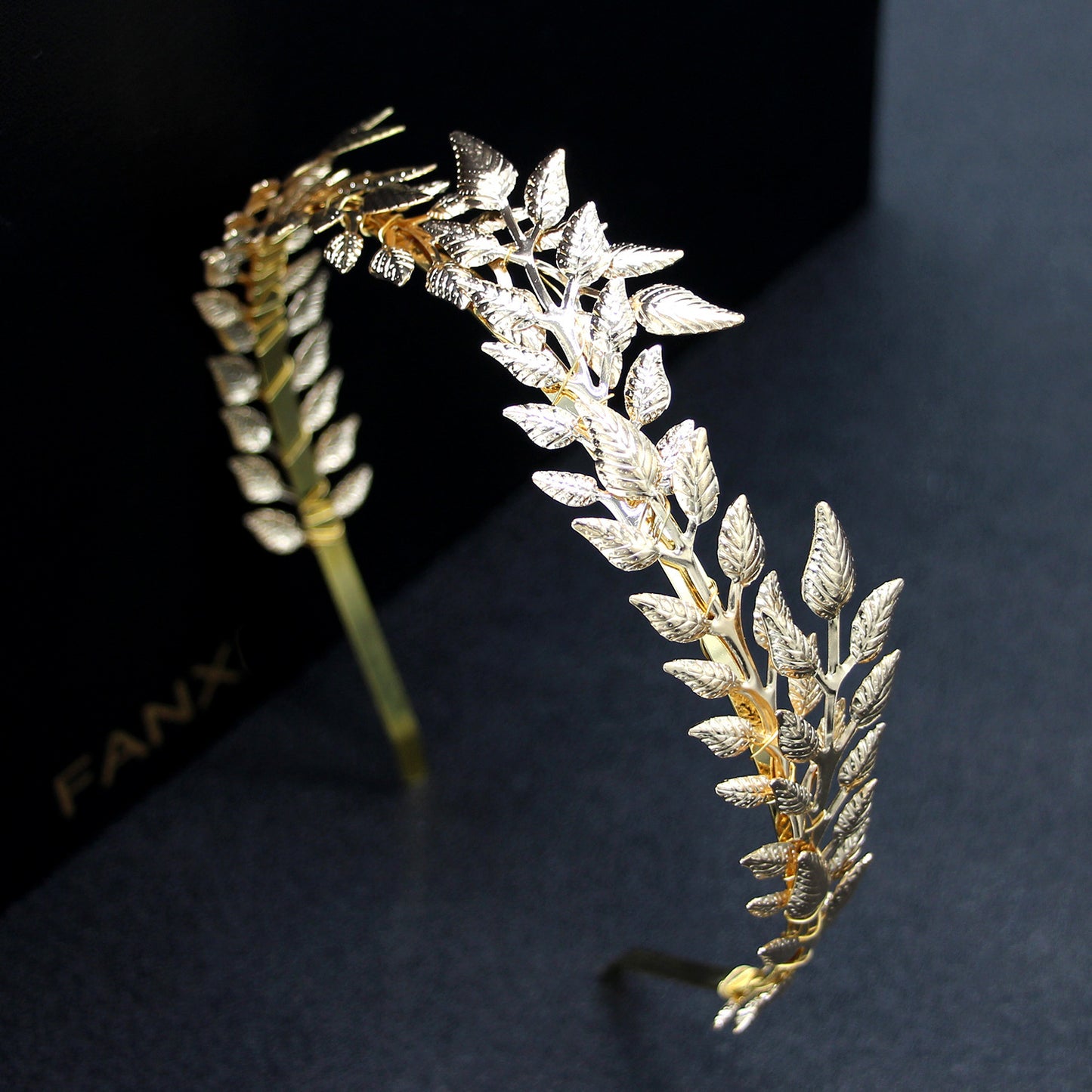 Elegant Golden Leaf Bridal Headband