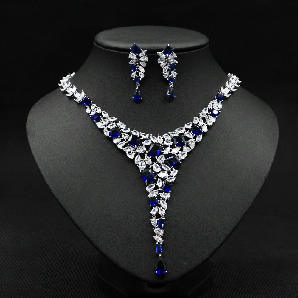Vibrant Zircon Necklace and Earrings Set