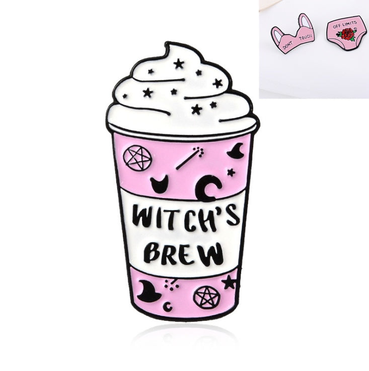 Playful Beverage Drink Brooches
